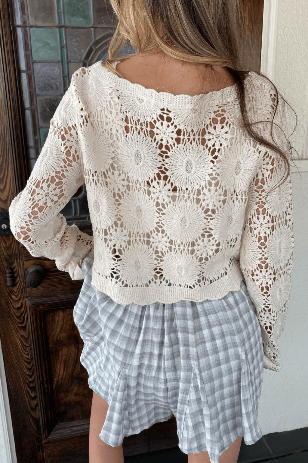 Floral Front Tie Sweater