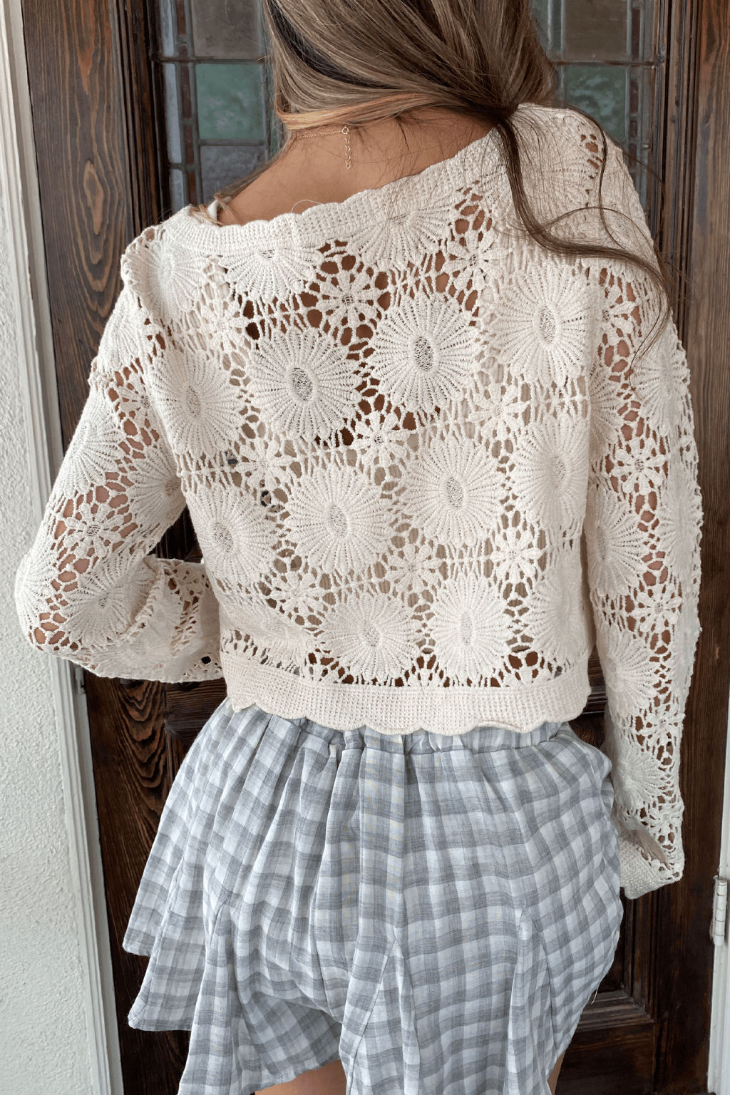 Floral Front Tie Sweater