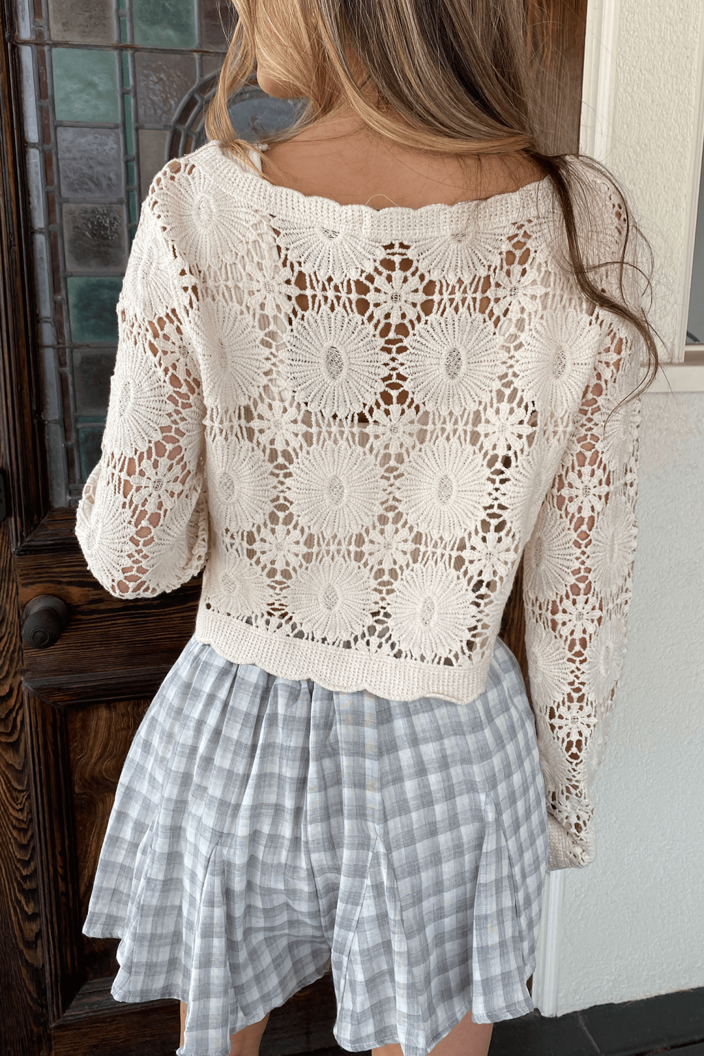 Floral Front Tie Sweater