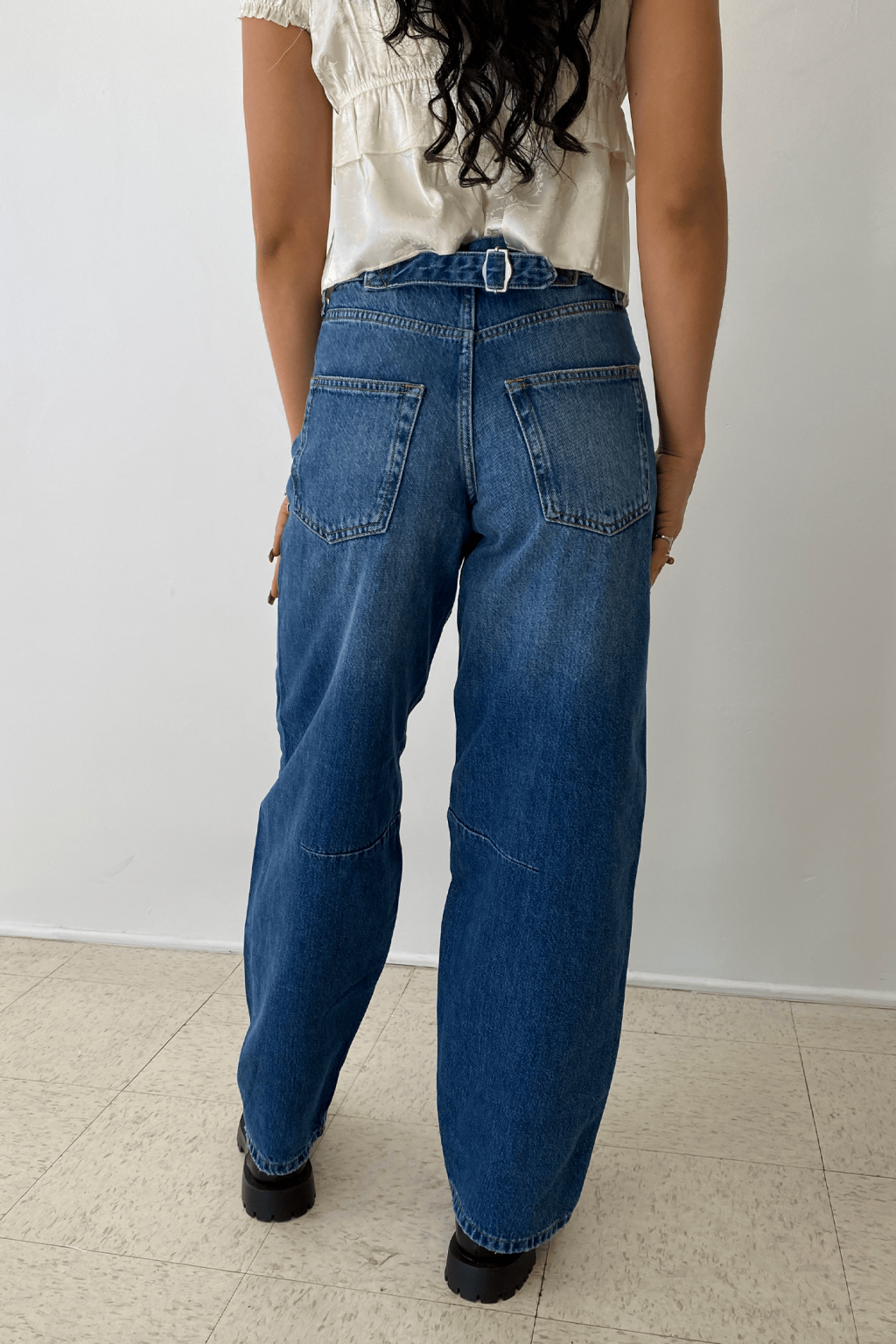 Logan Dallas Cinch Back Boyfriend Jeans