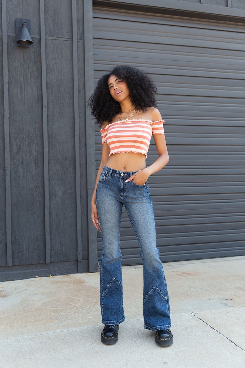 The Olivine Western Bootcut Jeans