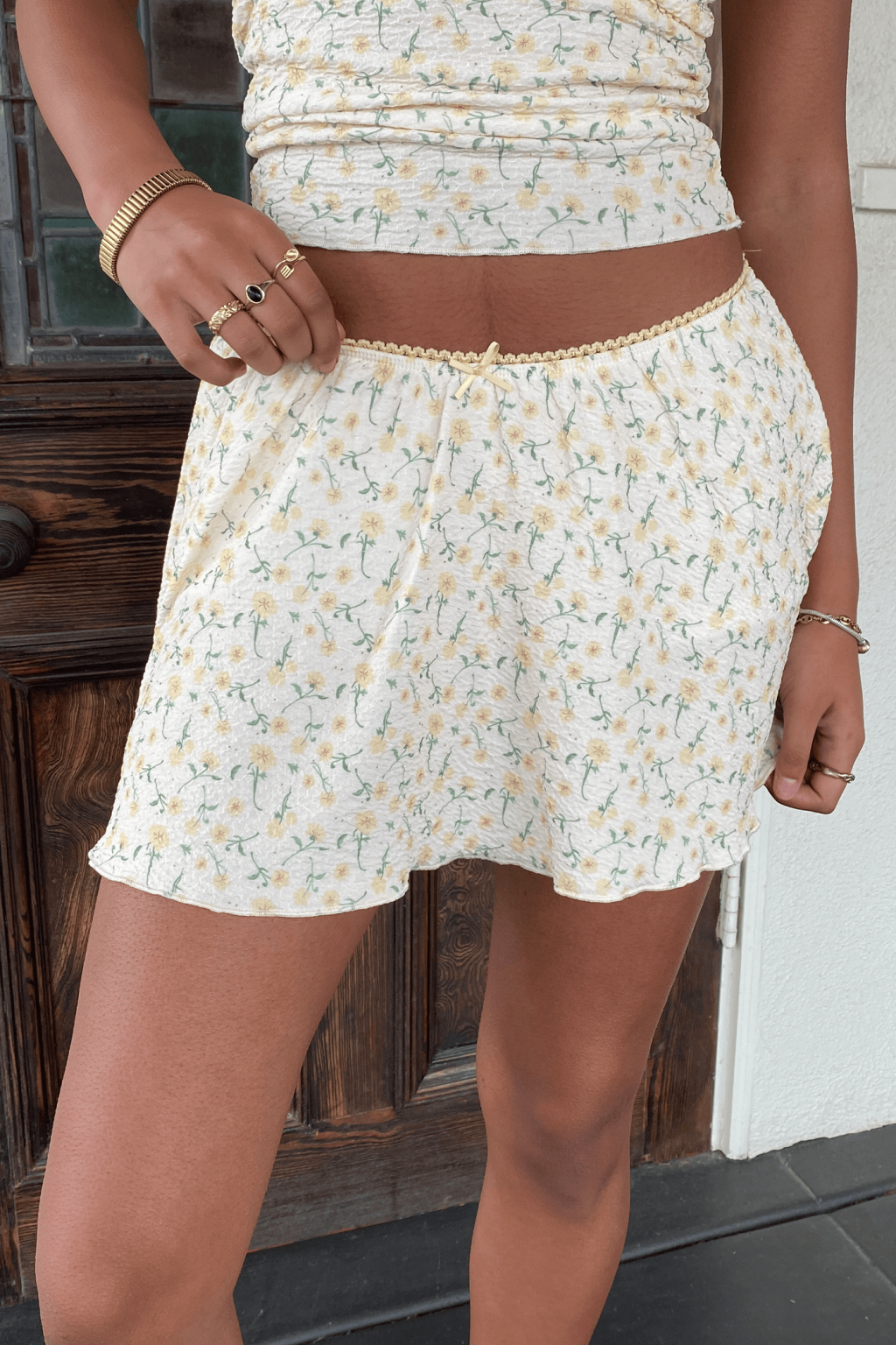 Textured Knit Mini Skirt