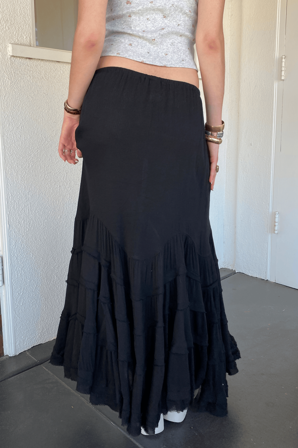 Ruffled Tiered Maxi Skirt