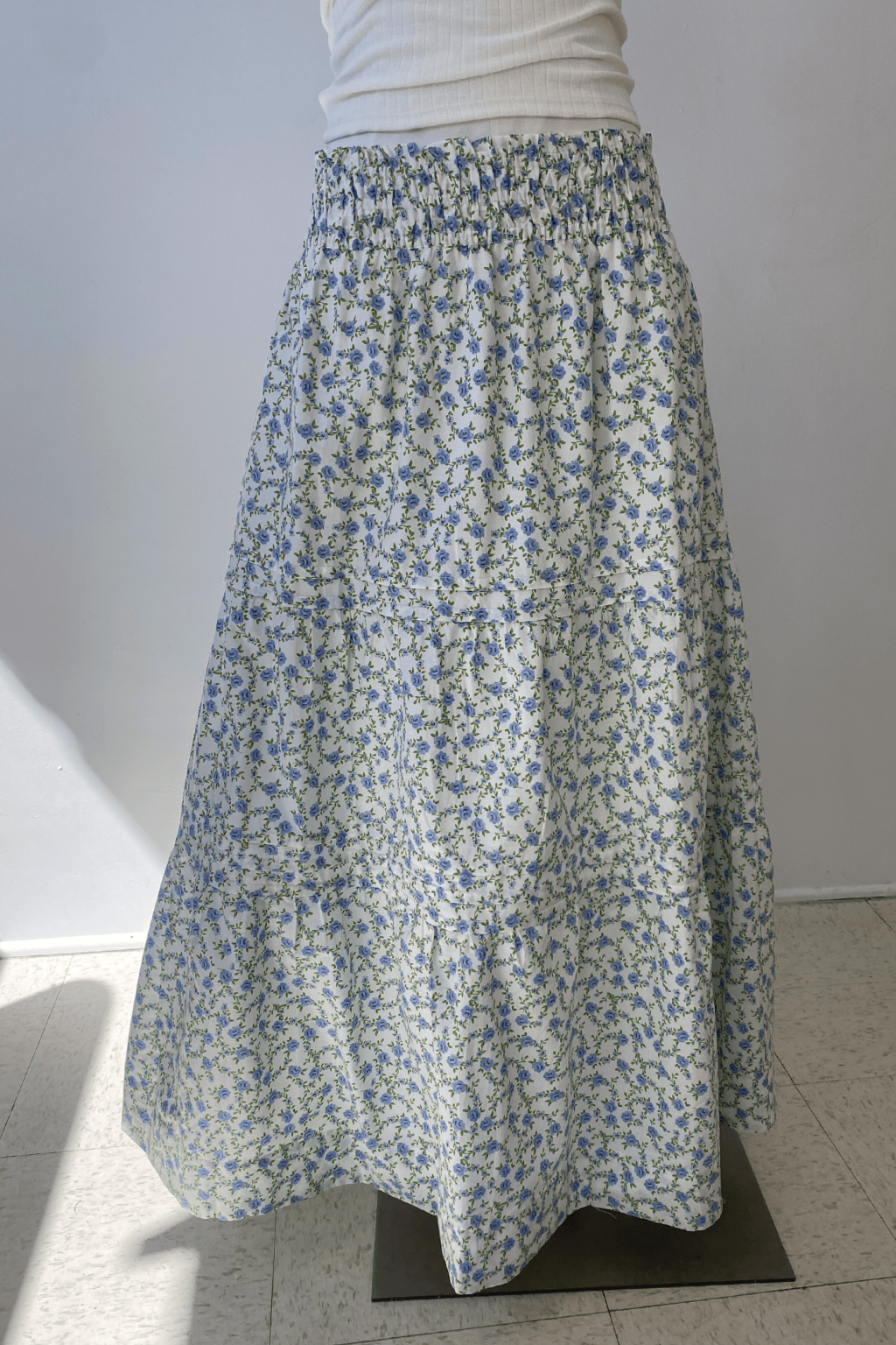 Tiered Floral Midi Skirt
