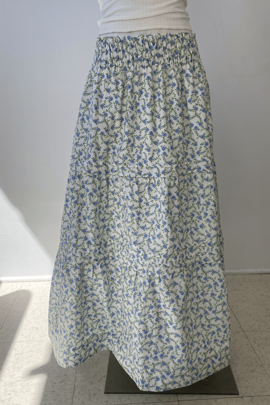 Tiered Floral Midi Skirt