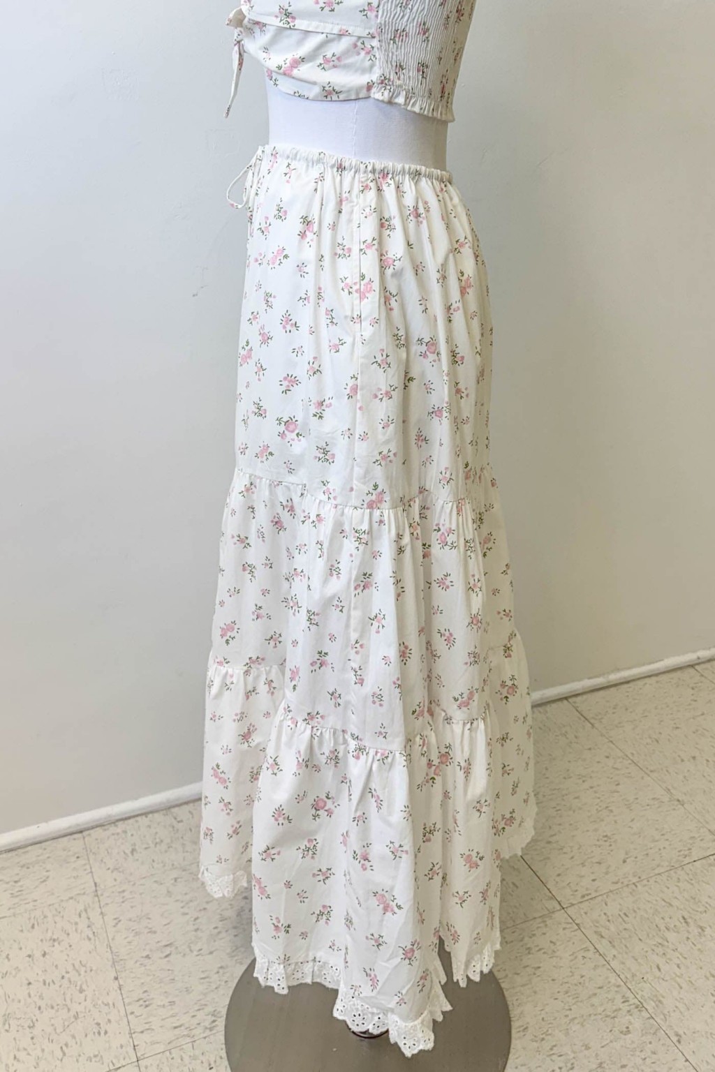 Tiered Floral Maxi Skirt