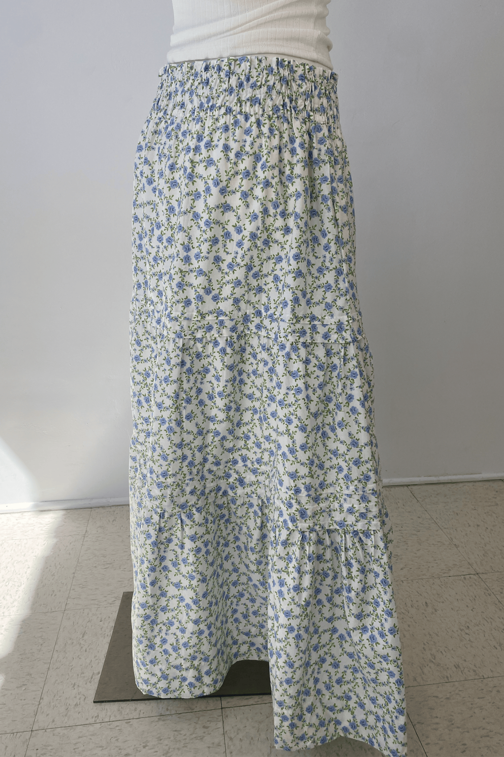 Tiered Floral Midi Skirt