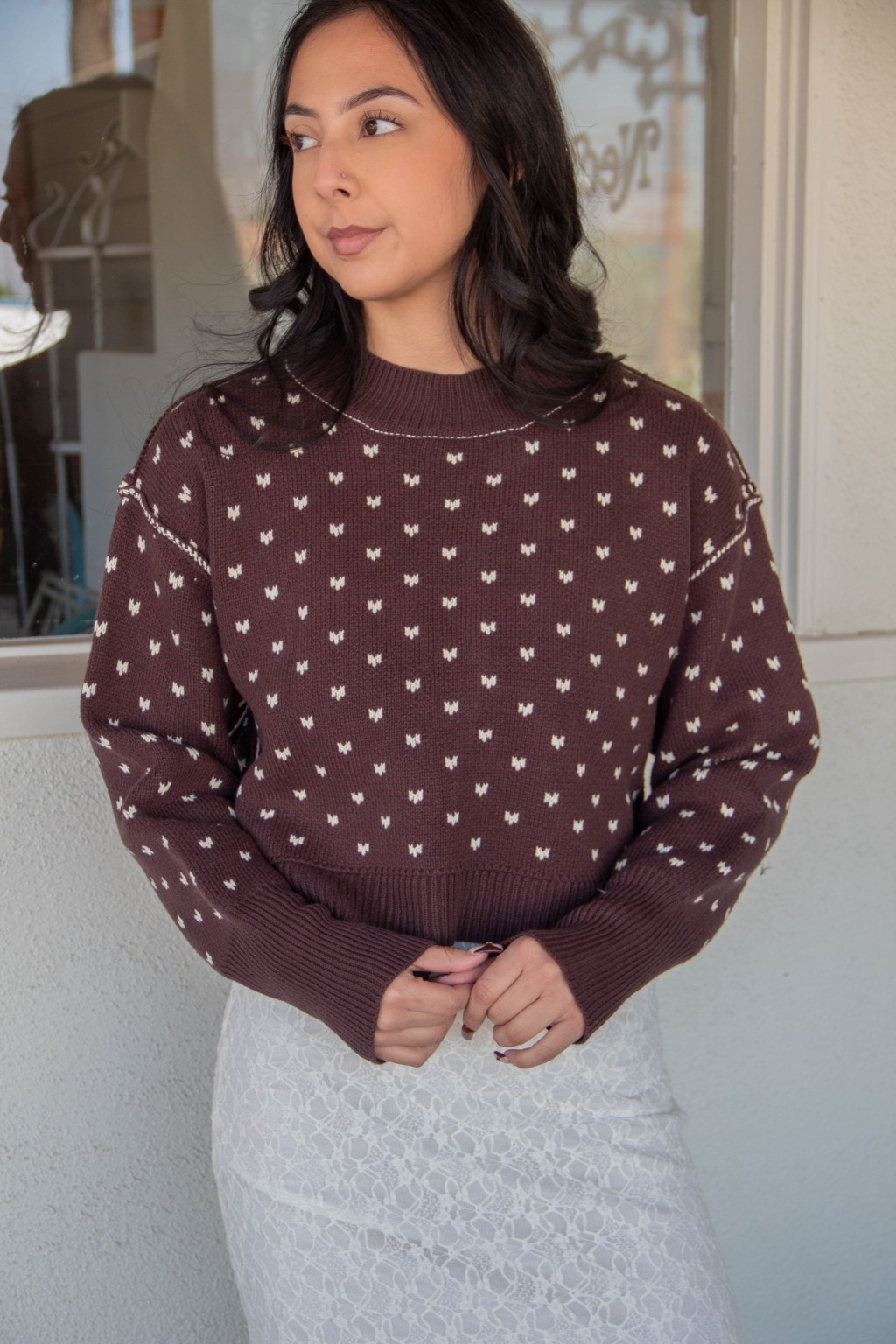 Patterned Knit Sweater